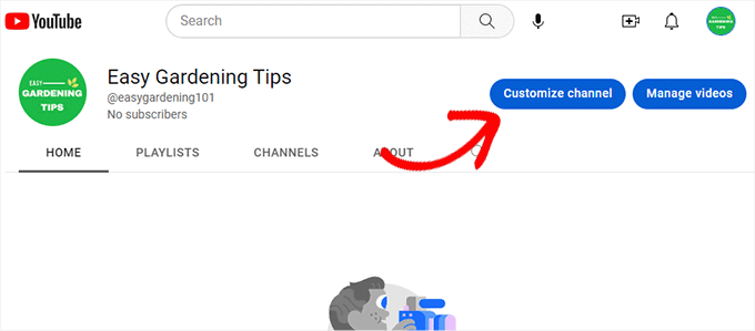 Customize YouTube channel