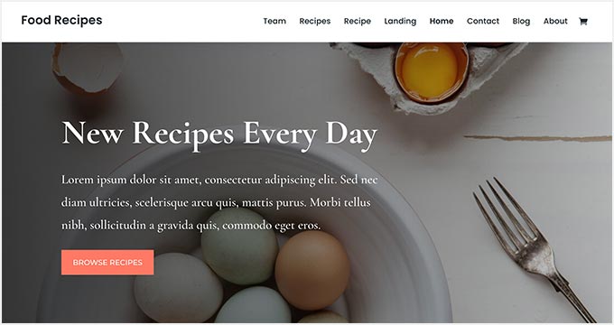 Divi Food Recipe Blog Theme