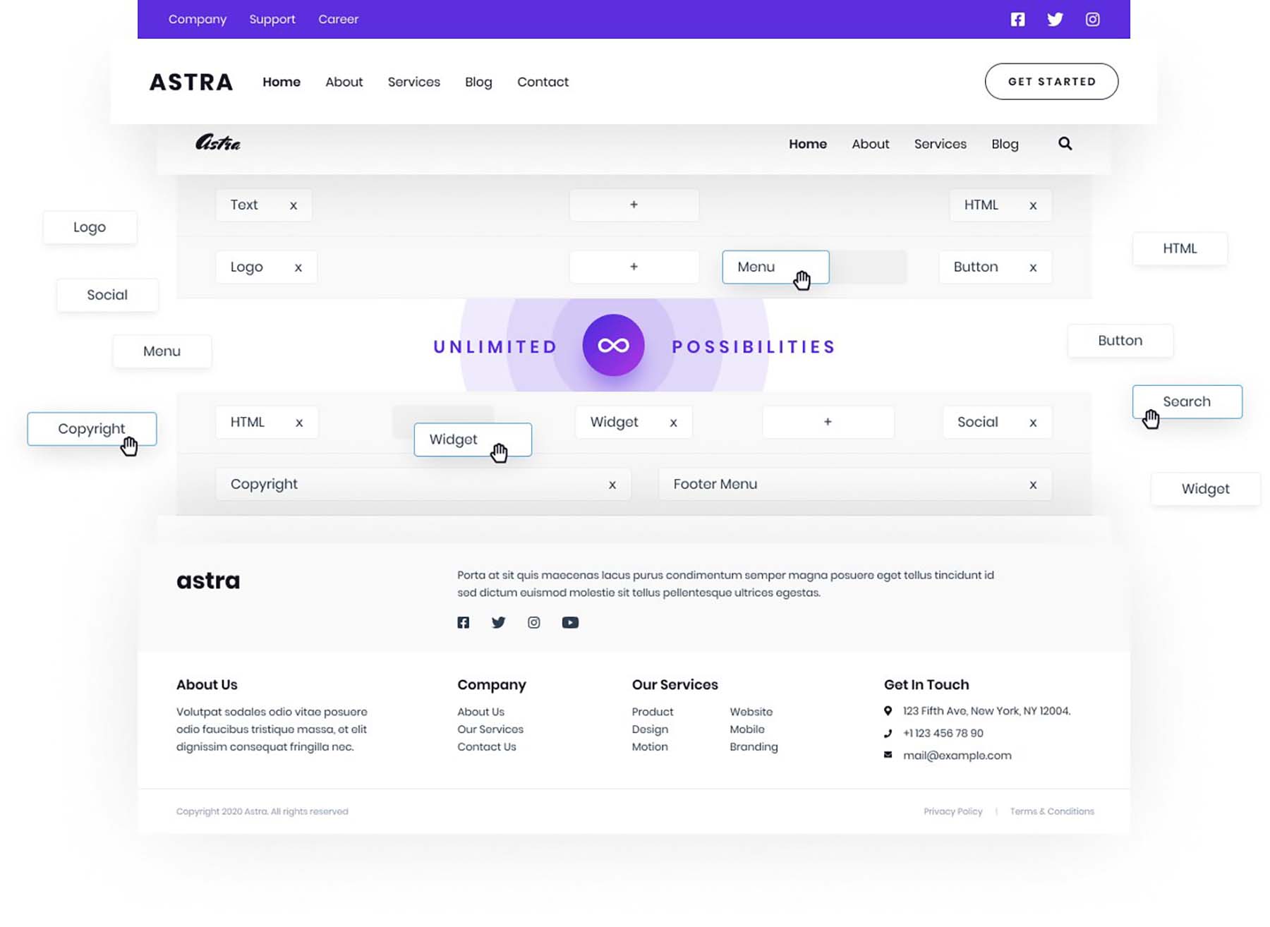 Header builder by Astra