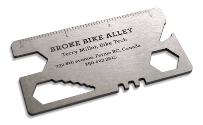 Metal Bike Tool Business Card