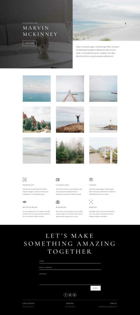 Photographer Layout Pack for Divi