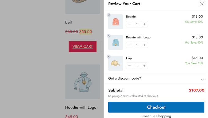 Showing savings and discounts on your e-Commerce site