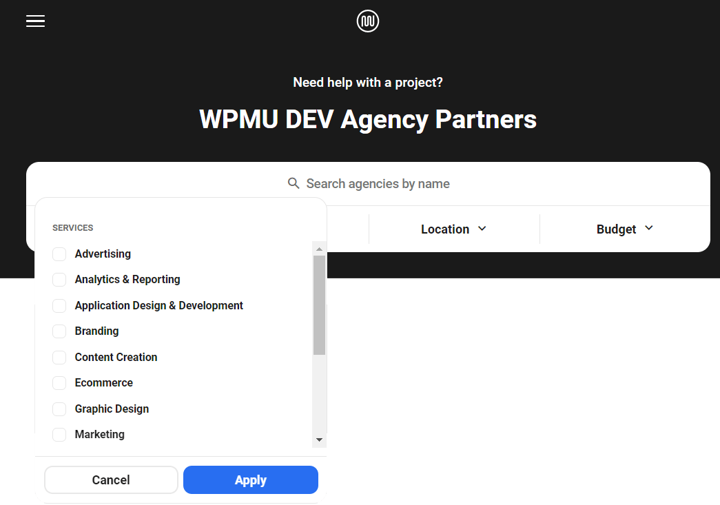 WPMU DEV Digital Marketing Agency Directory