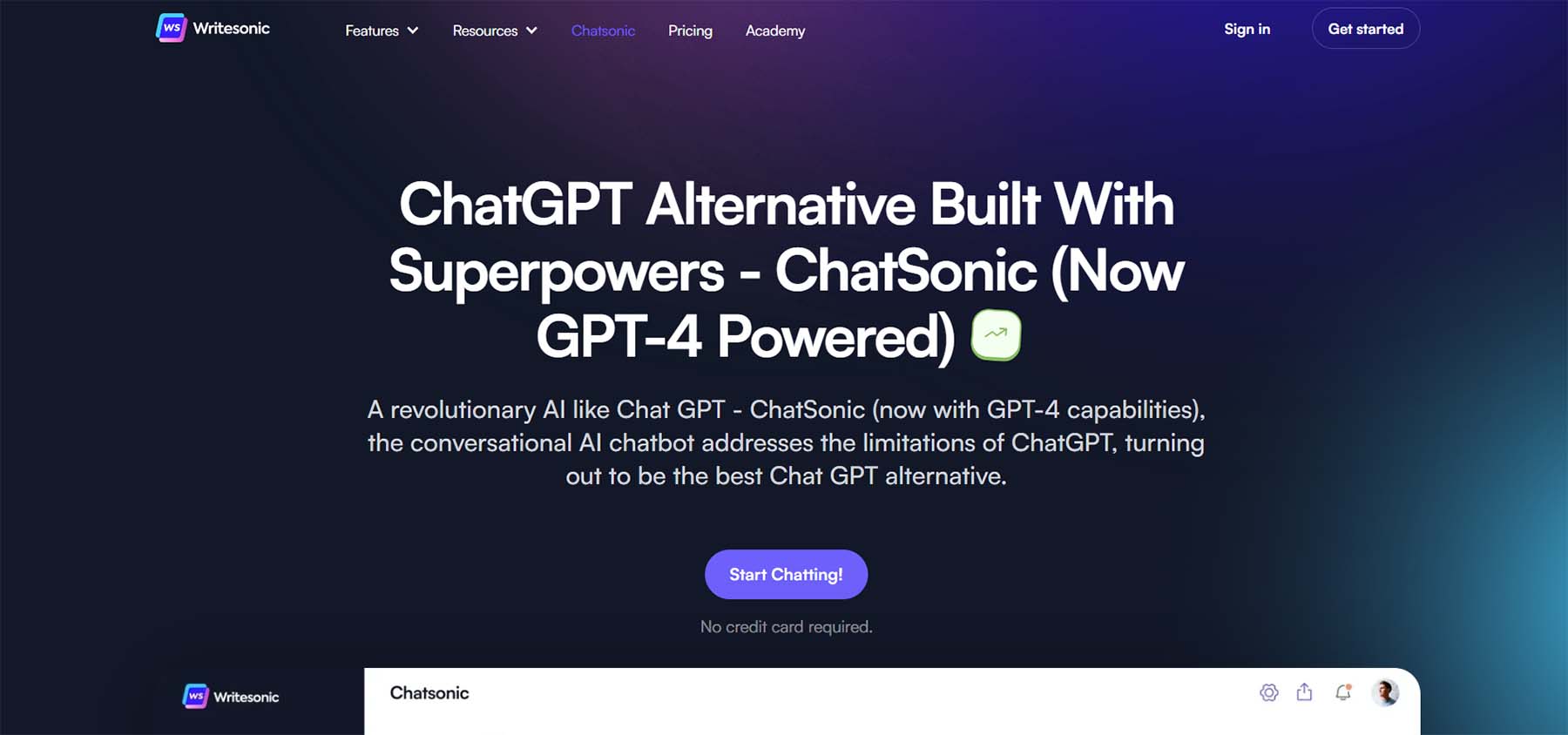 Chatsonic by WriteSonic, best ChatGPT alternative