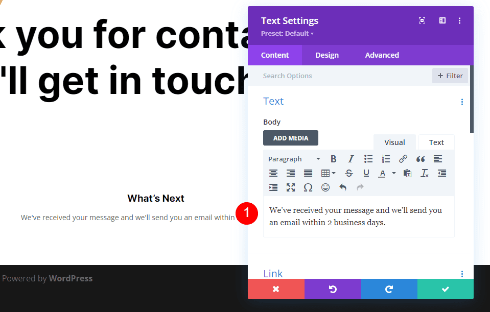 Create a Page with a Custom Message