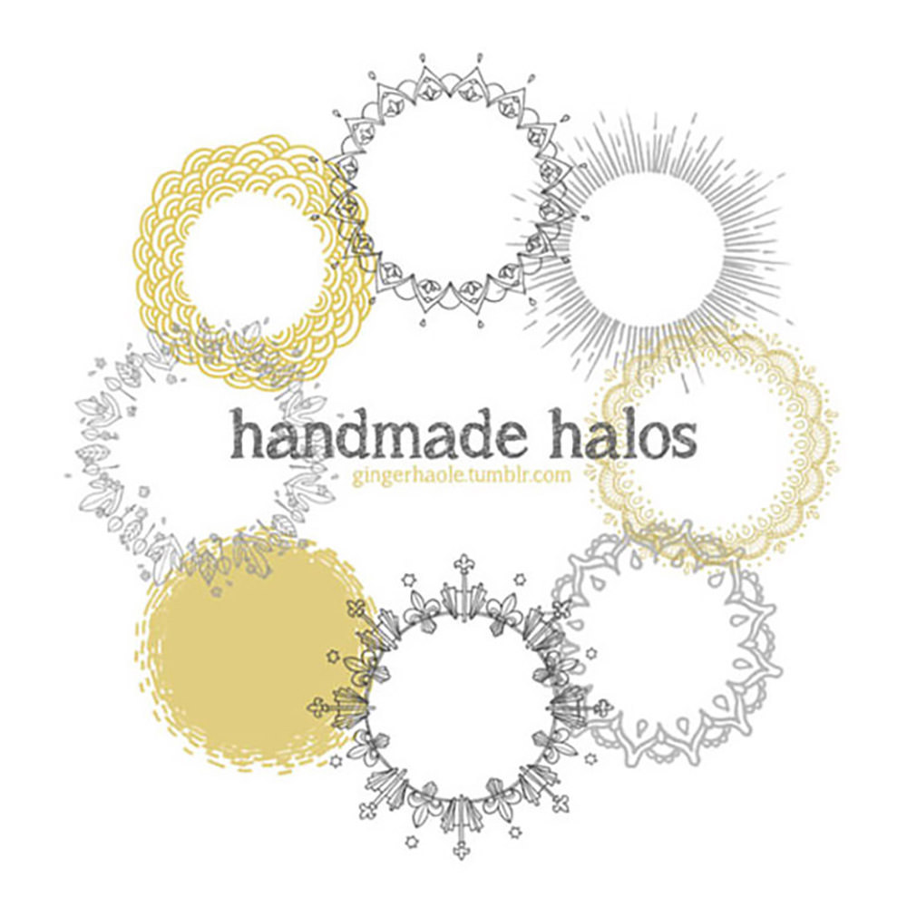 Handmade Halos Photoshop Brushes