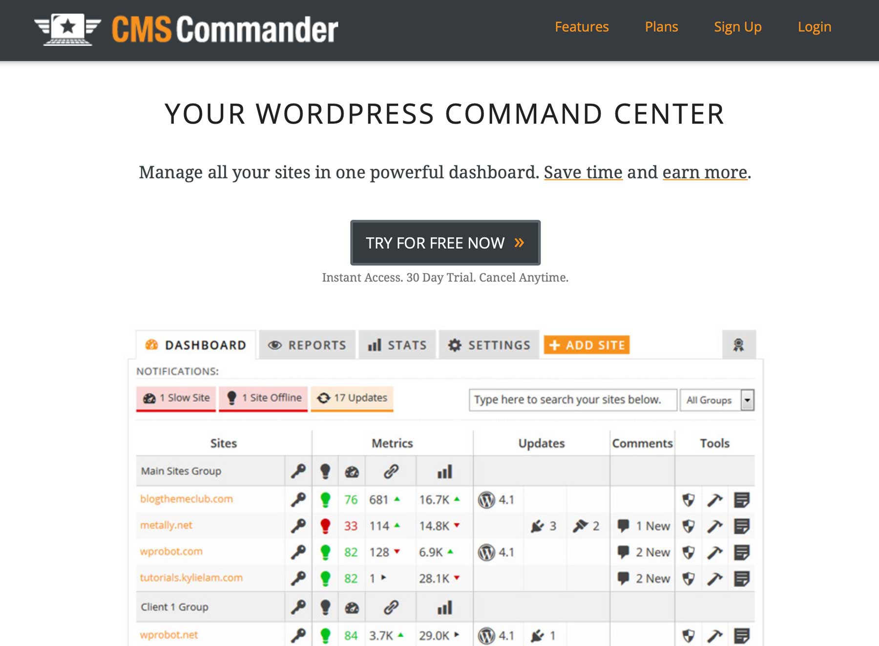 CMS Commander site management tool