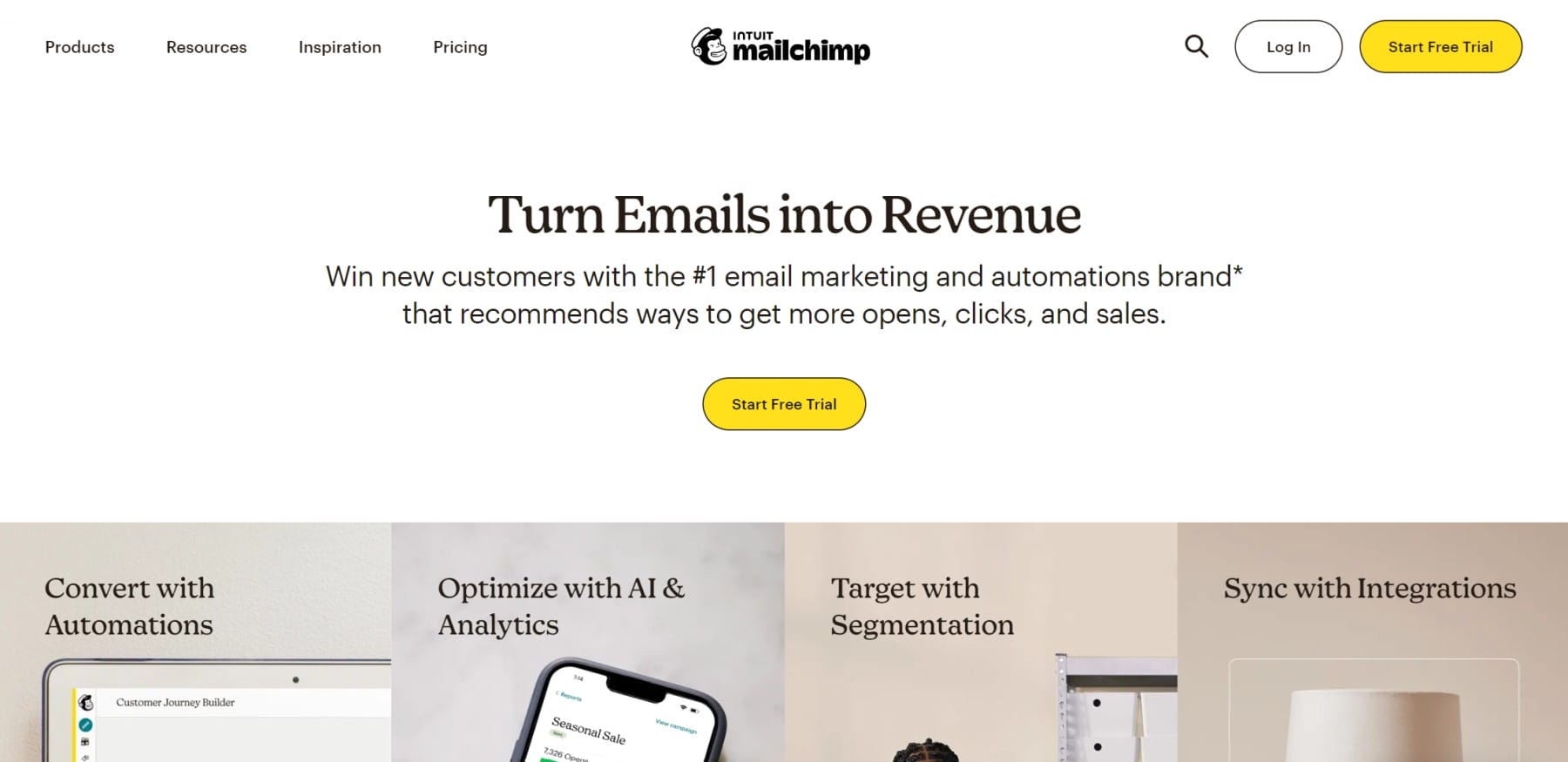 Mailchimp - Homepage April 2023