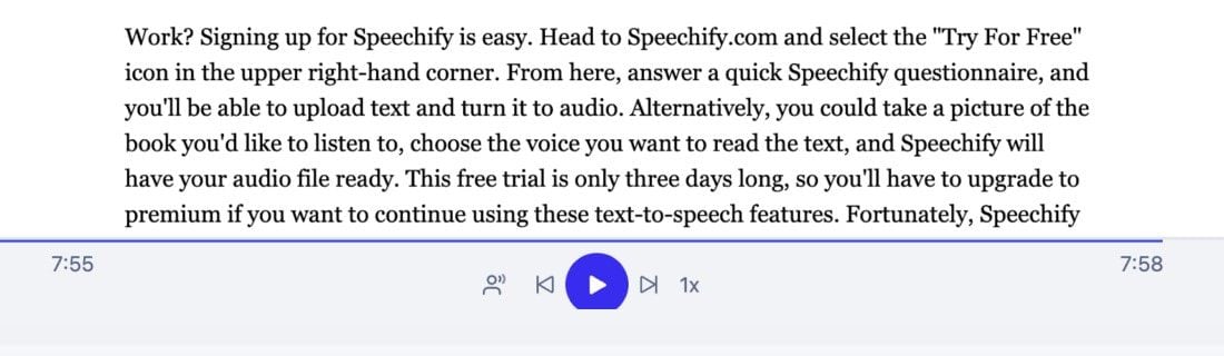 Speechify TTS Audio Player
