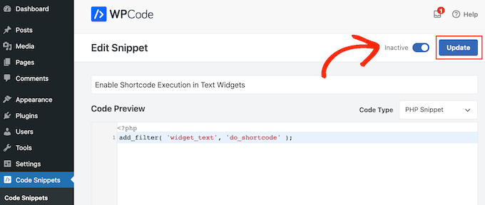 Adding shortcode to a sidebar widget using code