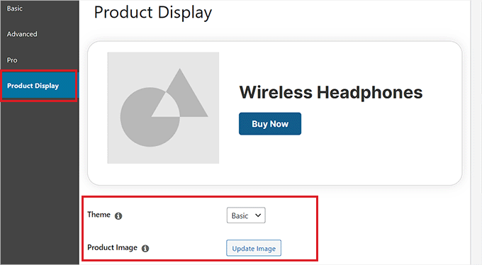 Choose a theme and upload product image