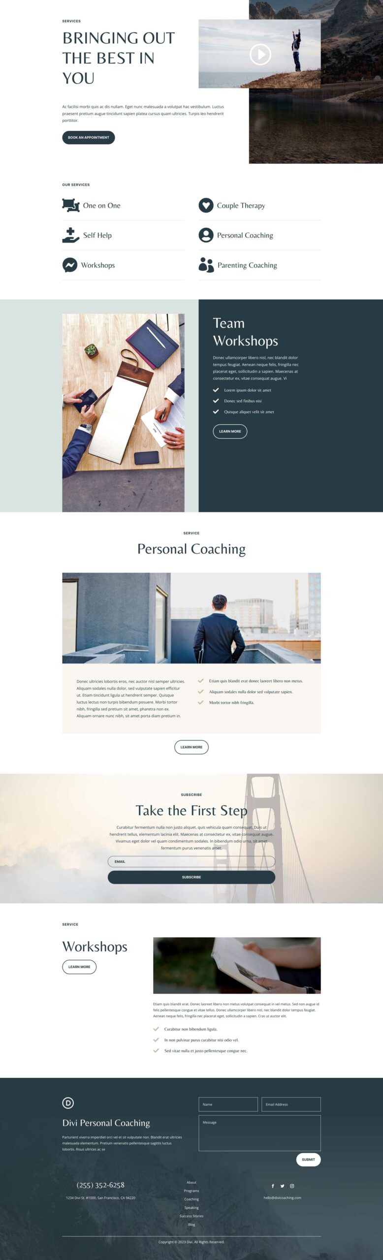 Coaching Layout Pack for Divi