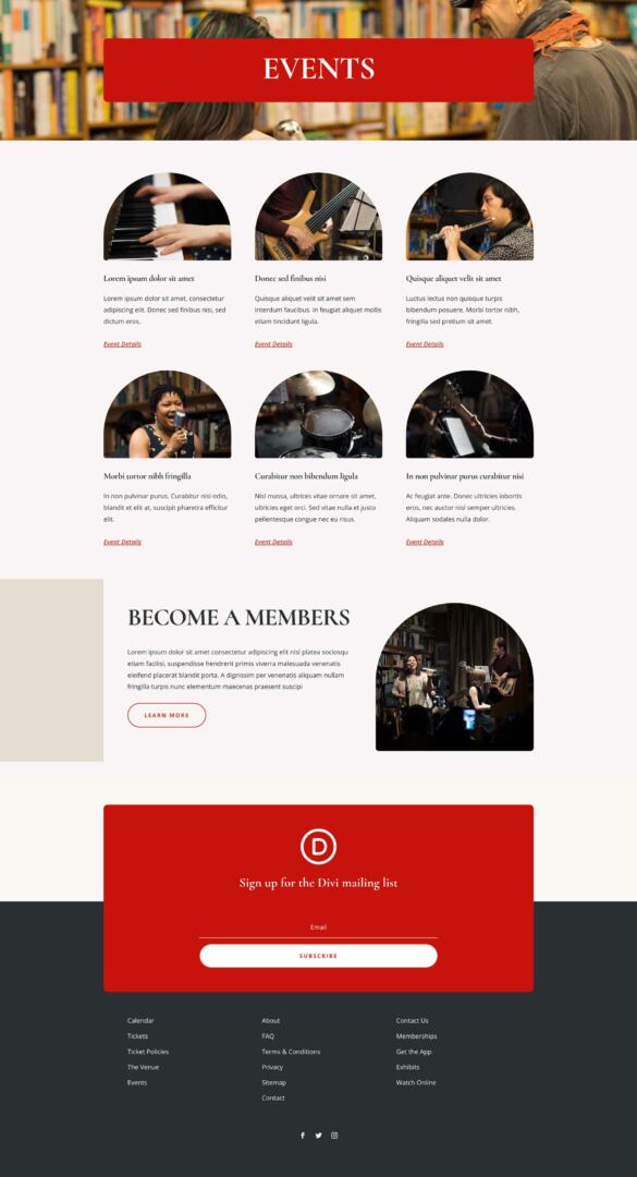 Concert Hall Layout Pack for Divi