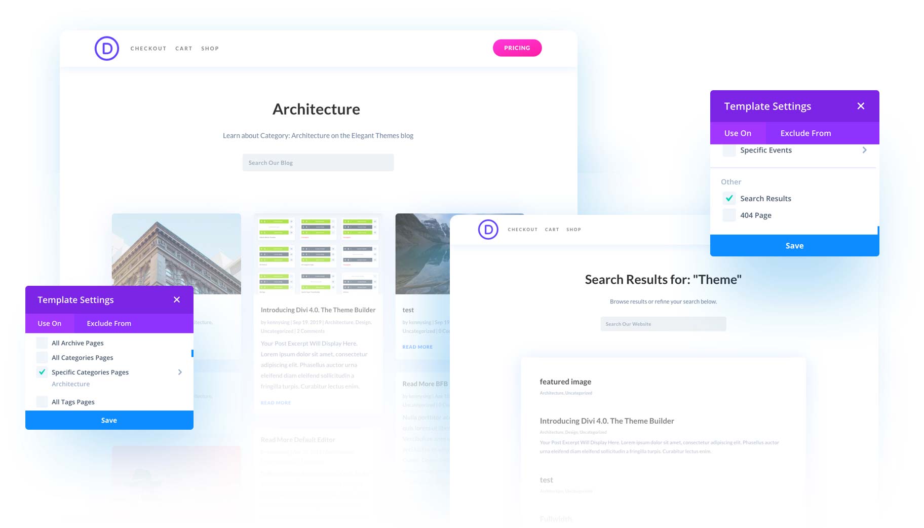 divi category page templates