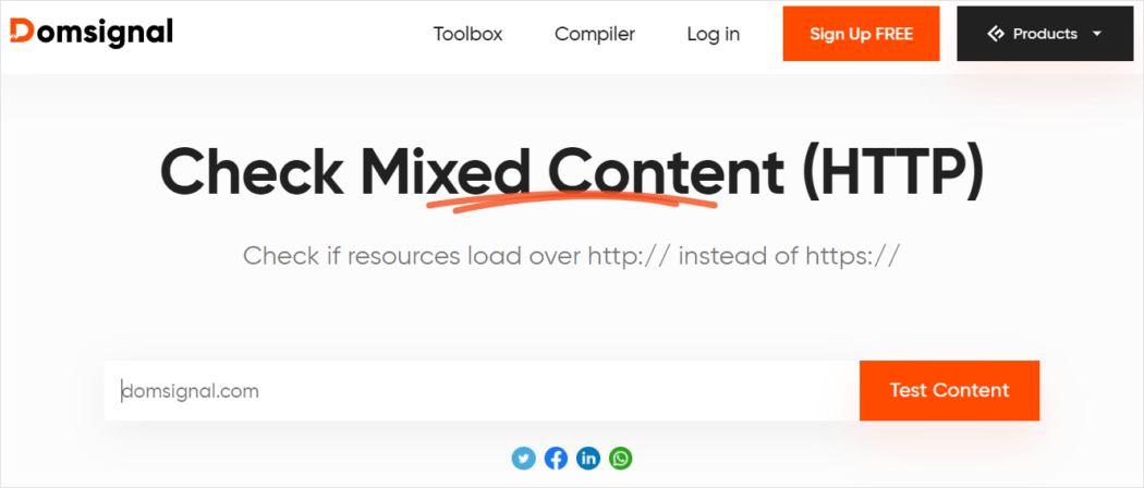Domsignal Mixed Content Checker