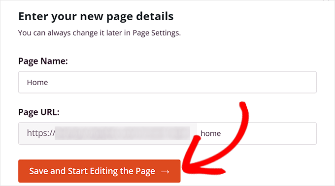 Enter your page details