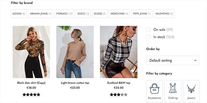 WooCommerce Product filter preview
