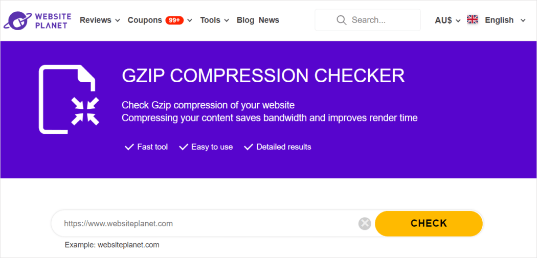 GZIP Compression Checker