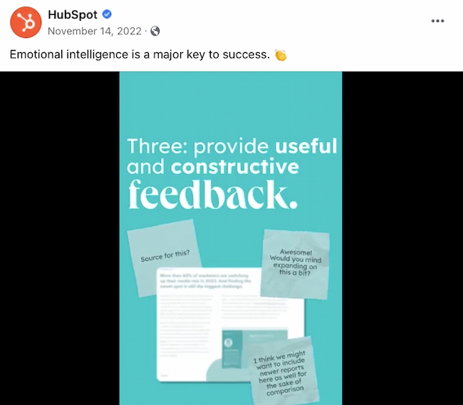 Facebook business post ideas: HubSpot