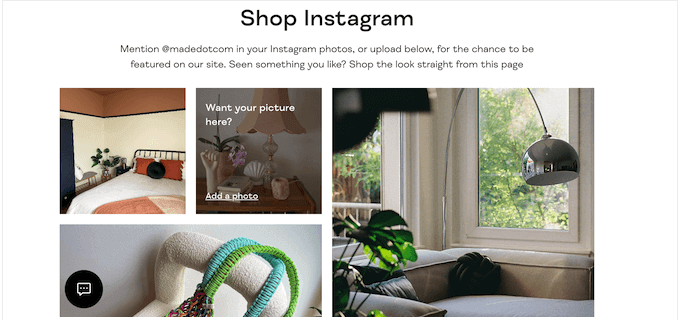 An example of Instagram user-generated content