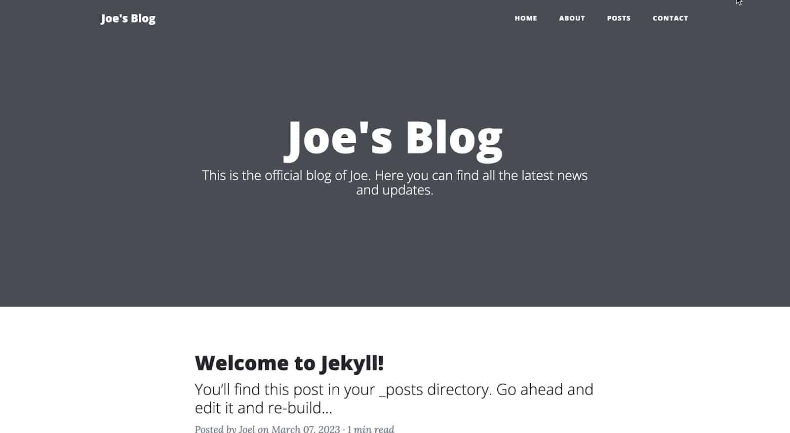 Jekyll blog static site