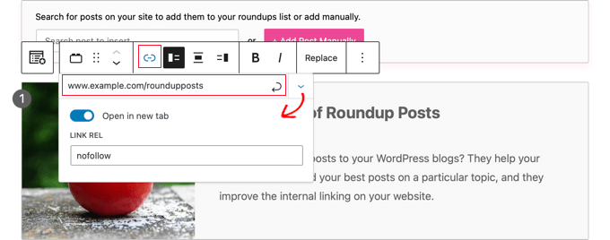Adding a Link to a Manual Post