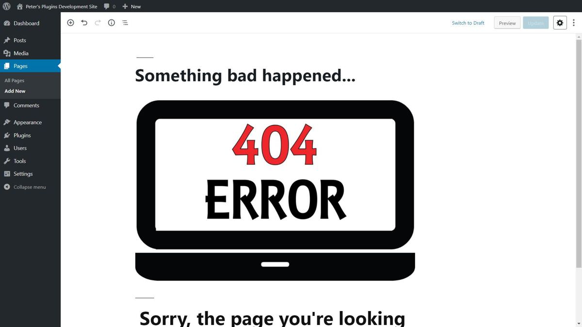 404page helps creating error pages