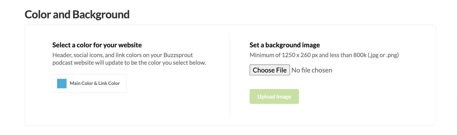 Buzzsprout design options