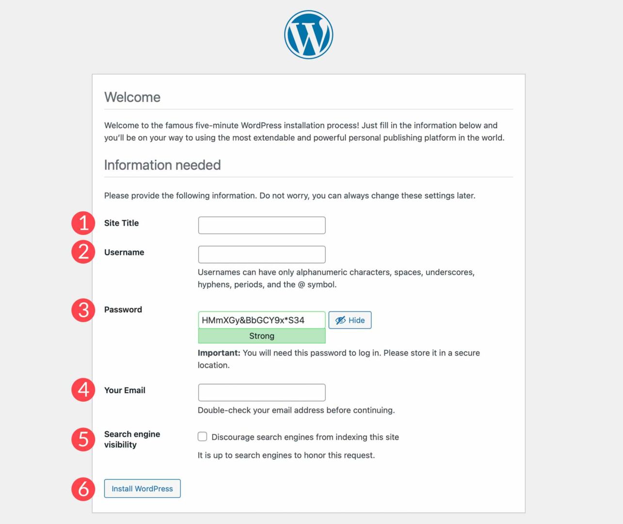 Configure WordPress