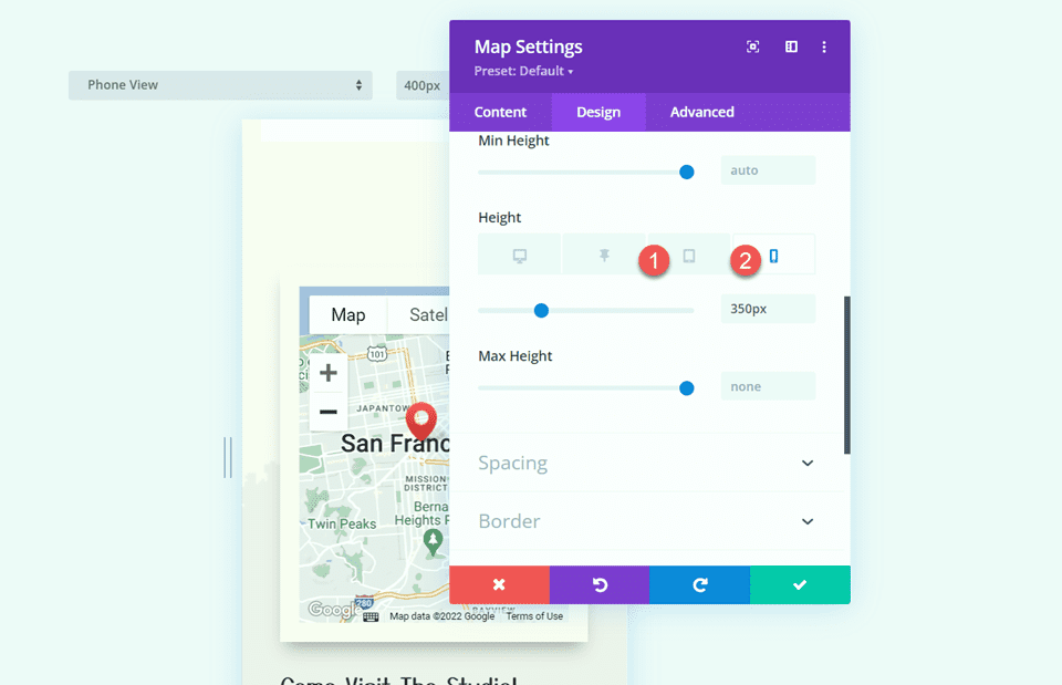 Divi Add Sticky Map Module Mobile Height