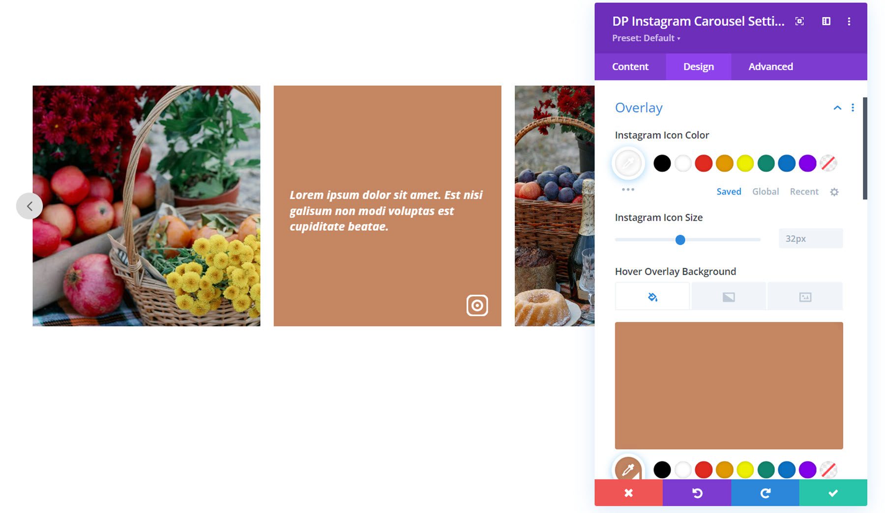 Divi Social Plus Instagram Carousel Overlay