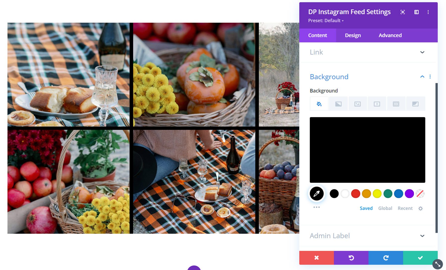 Divi Social Plus Instagram Feed Background