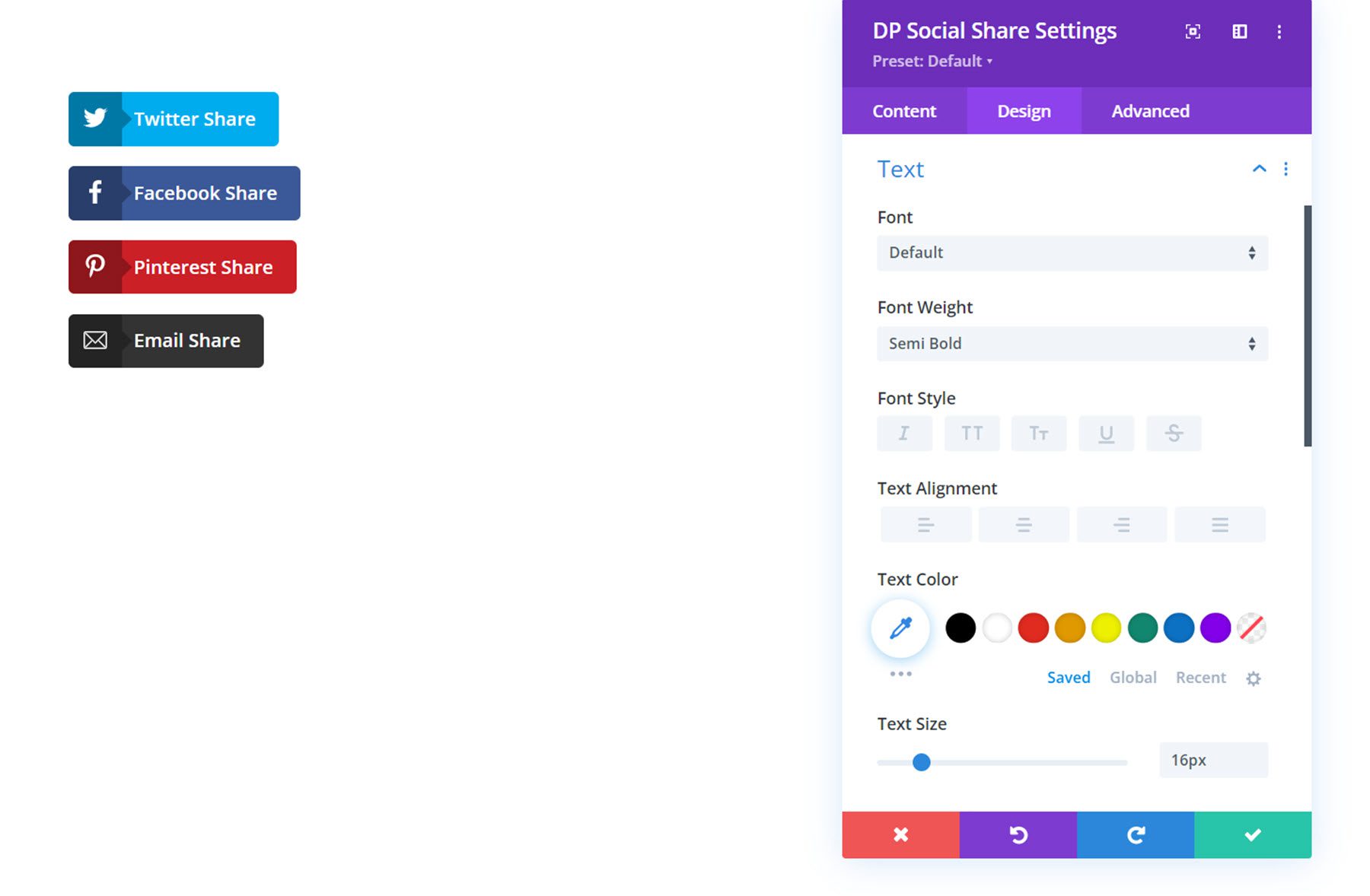 Divi Social Plus Social Share Text