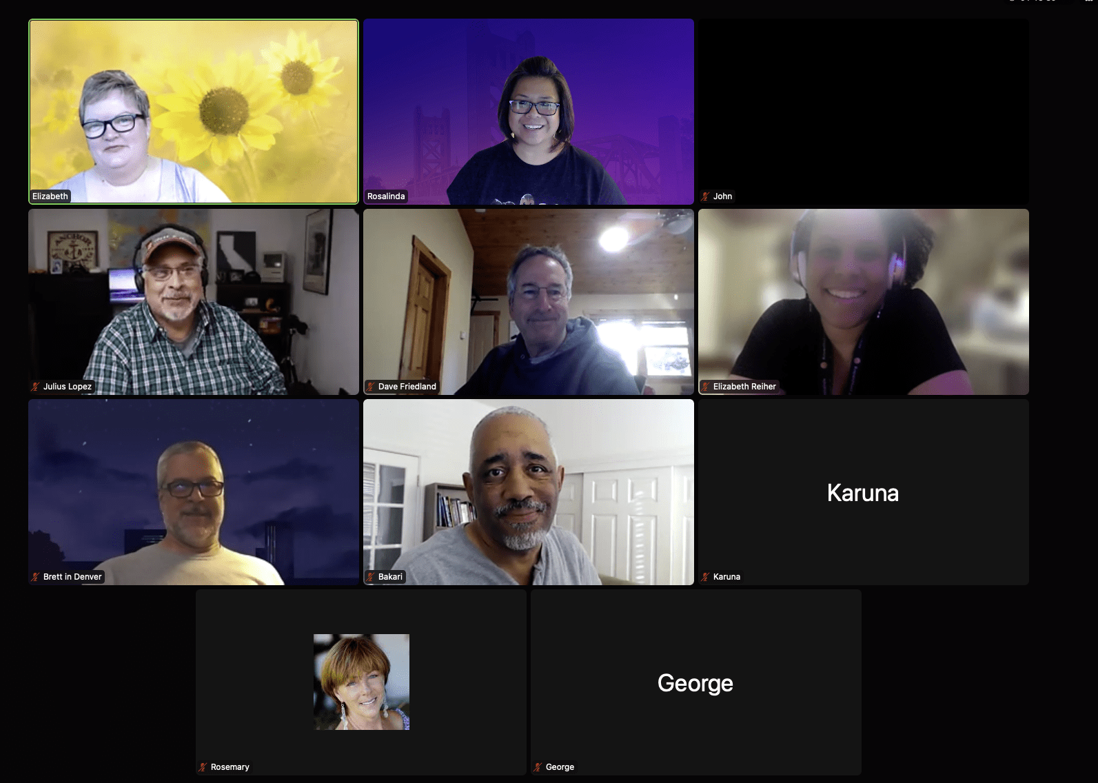 screenshot of people on a zoom call