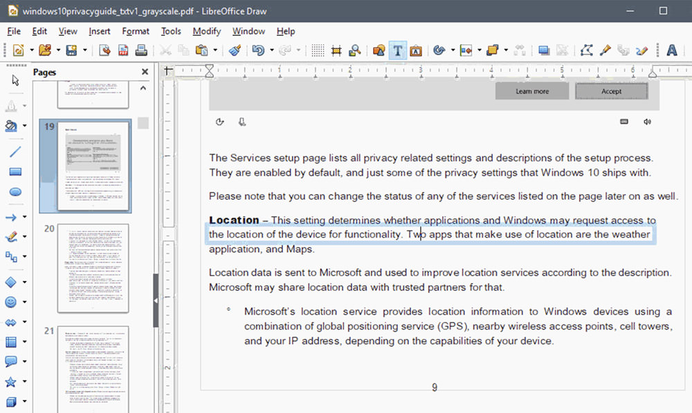 Annotate PDF with LibreOffice Draw