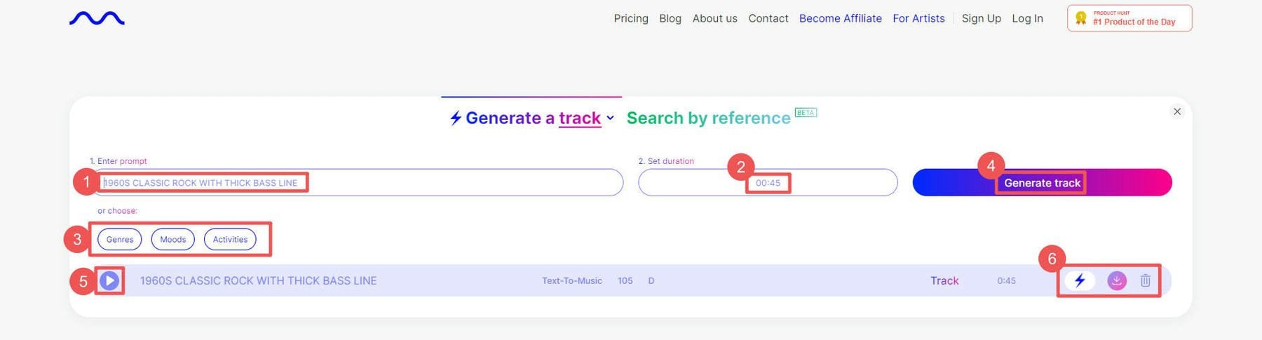 Mubert Create AI Track - Steps 1-6