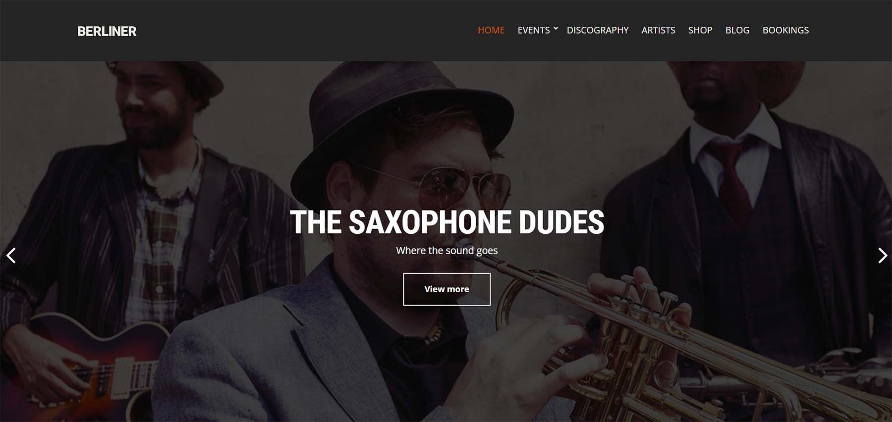 Berliner, a WordPress theme for musicians and bands