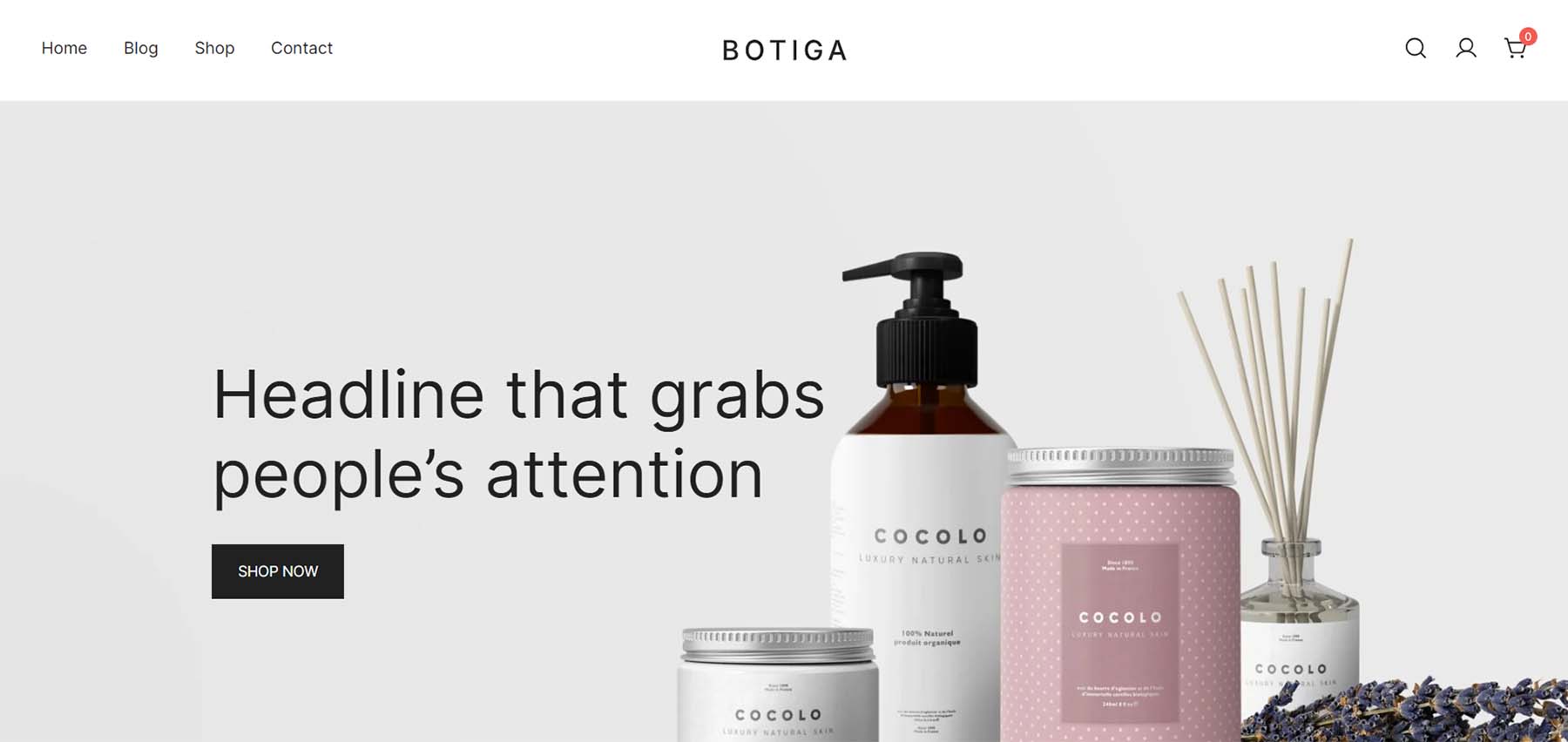 Botiga, a minimal eCommerce WordPress theme