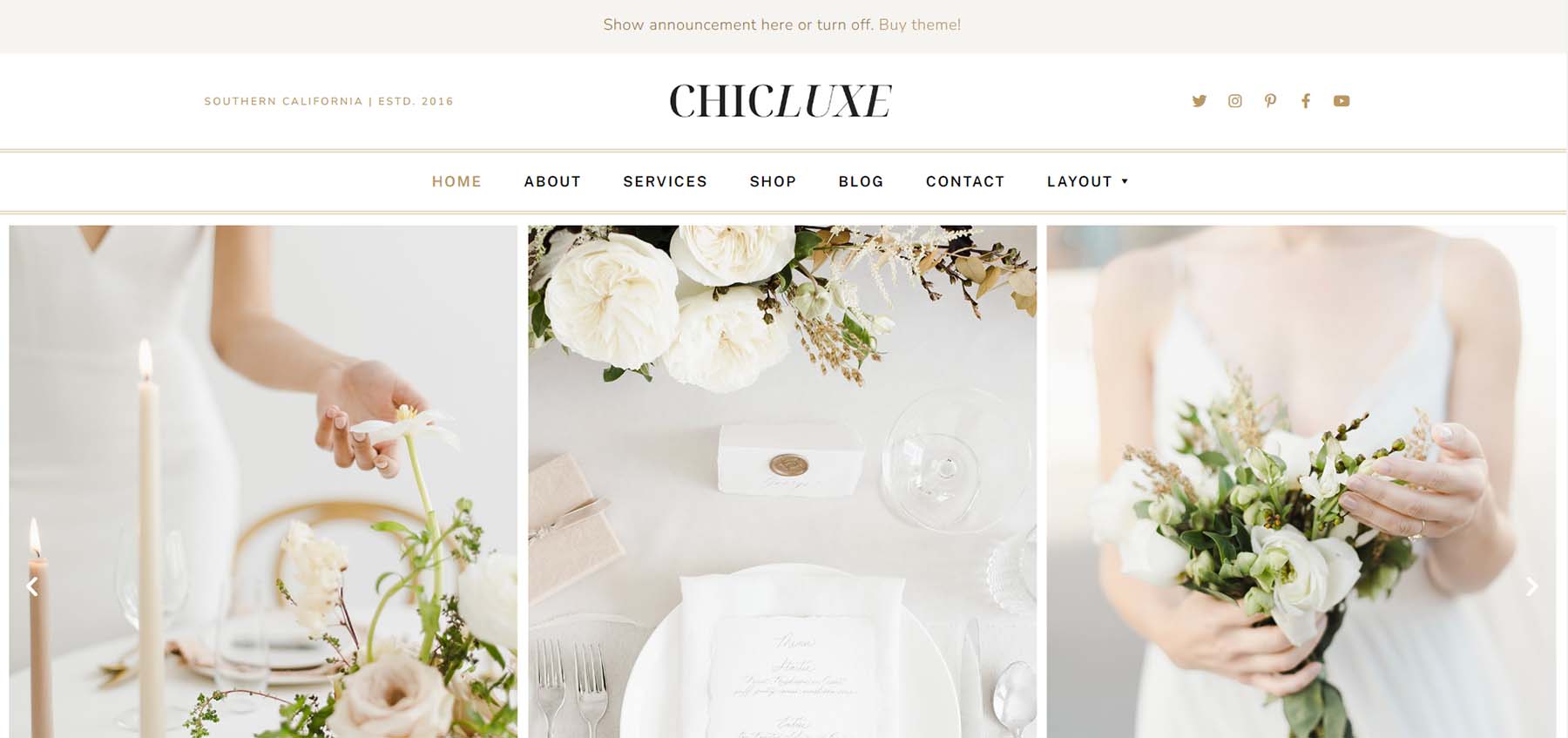ChicLuxe, one of the best WordPress Wedding Themes for Wedding Professionals