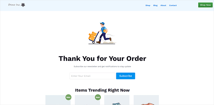 Custom thank you page in WooCommerce