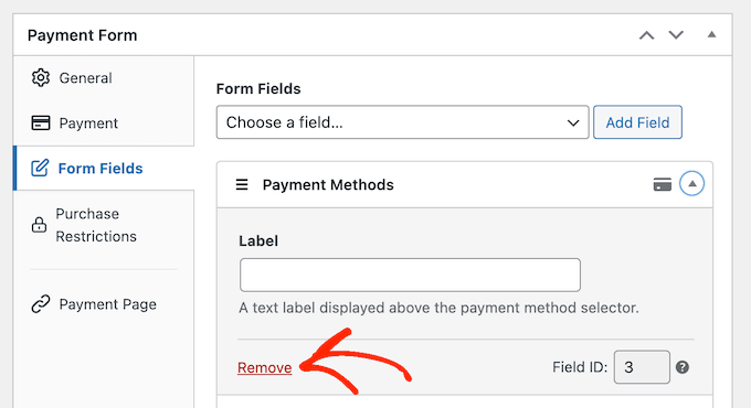 Deleting fields from a subscription form
