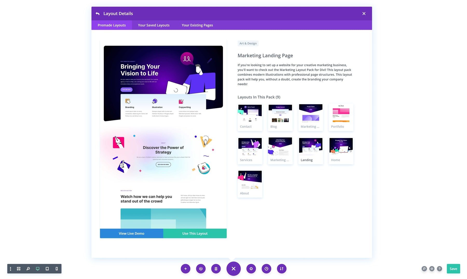 Divi marketing layout pack