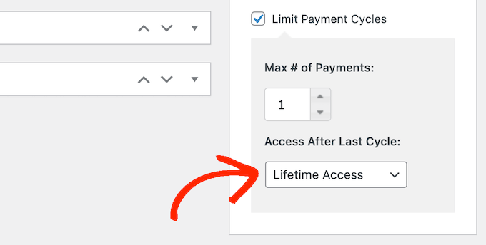Creating a one-time payment membership