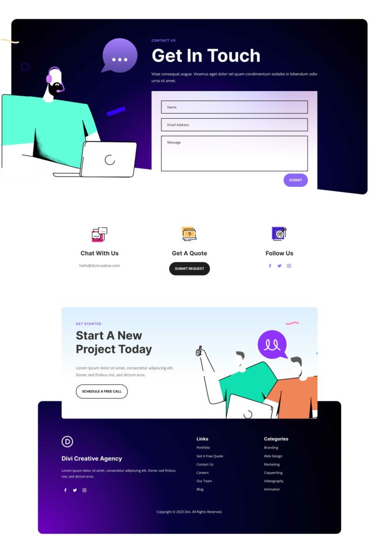 Divi marketing layout pack