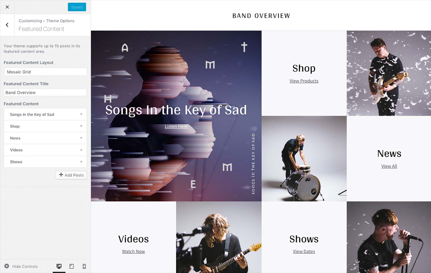 Featured content within the Merchato WordPress theme