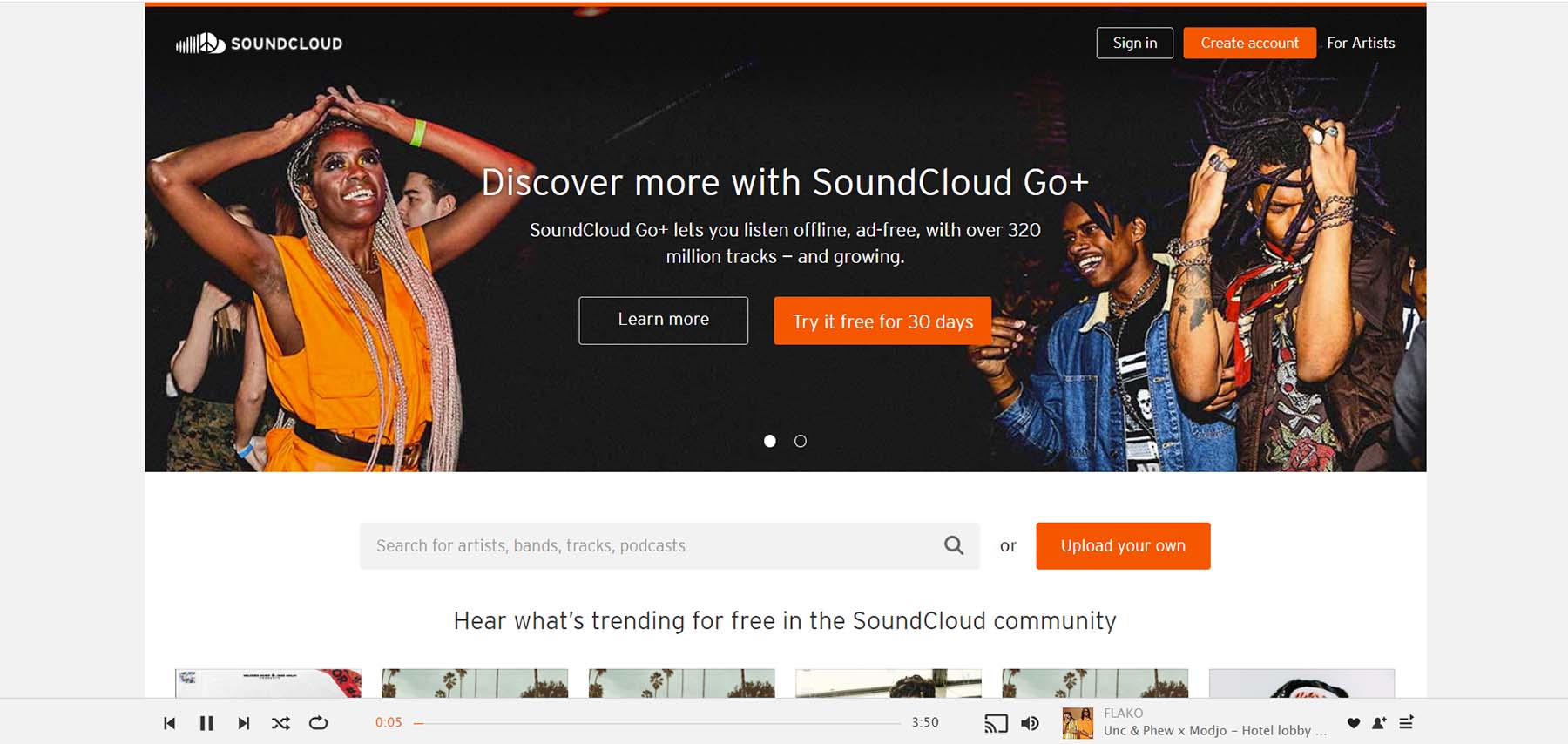 Soundcloud, a podcasting and audio platform