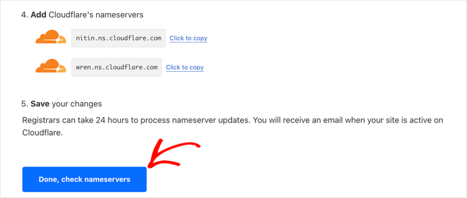 Check Cloudflare nameservers