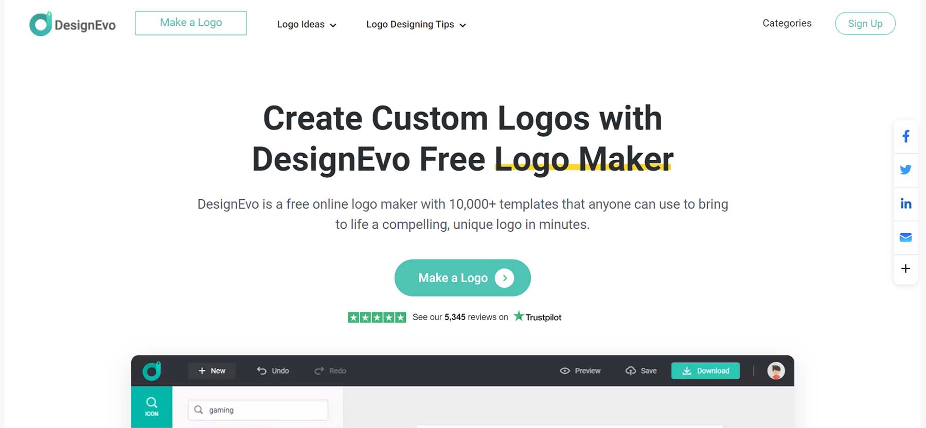 DesignEVO, an AI logo generator