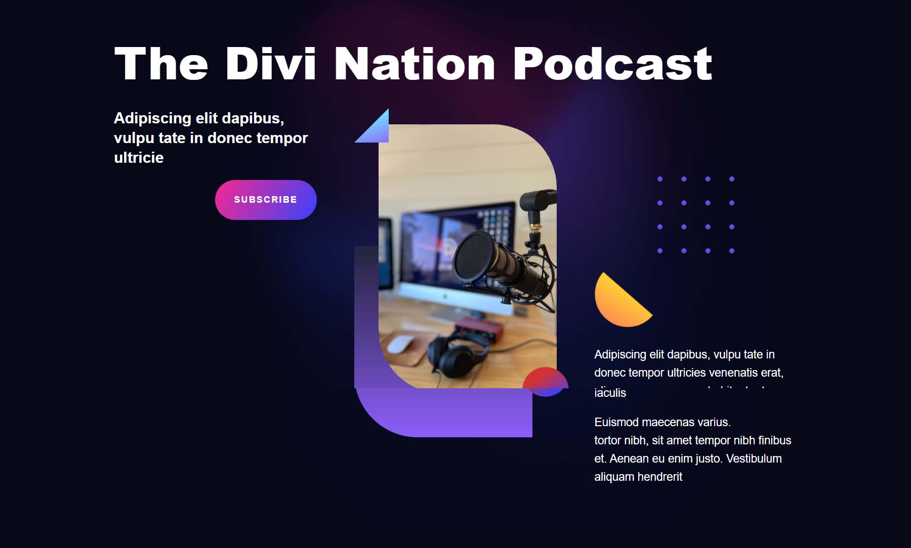 Divi as a podcast theme