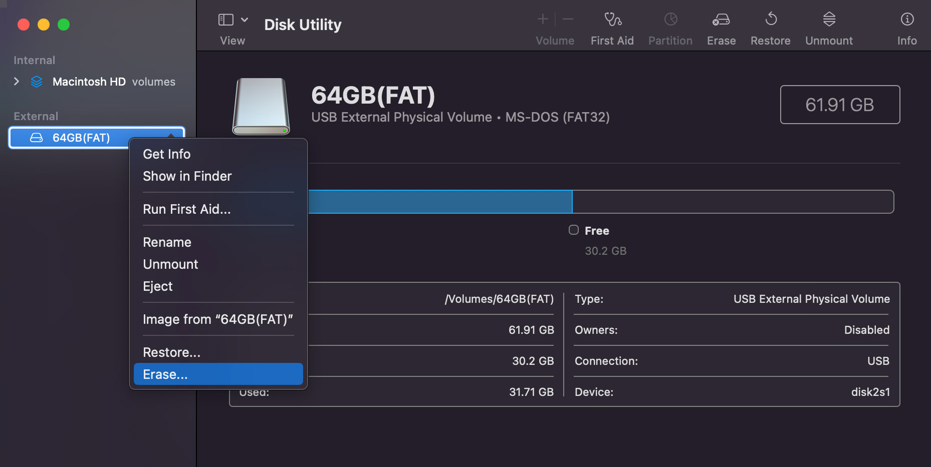 format with Disk Utility